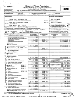 Form 990-PF Return of Private Foundation OMB No 1545-0052 Or Section 4947(A)(1) Nonexempt Charitable Trust
