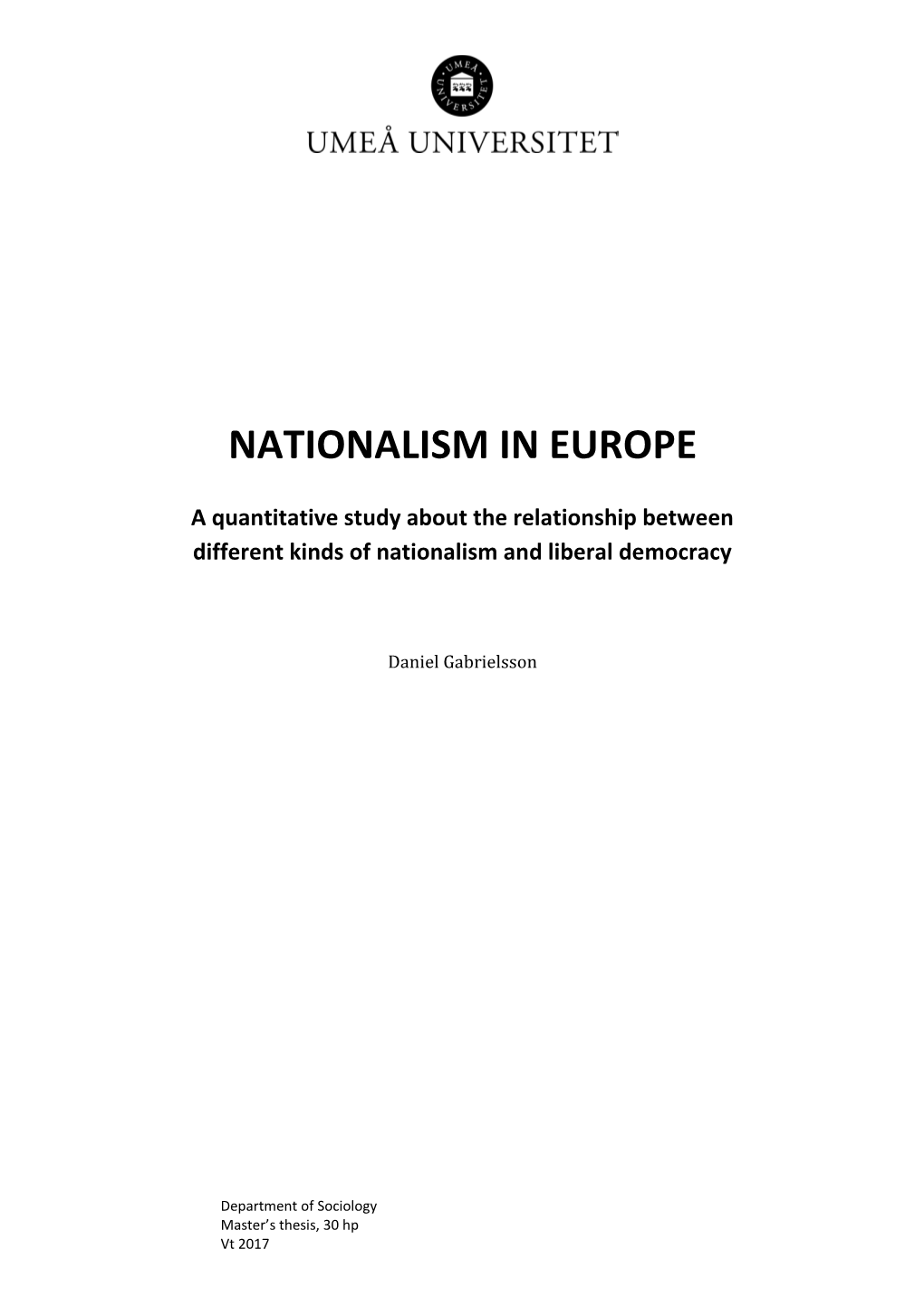 Nationalism in Europe