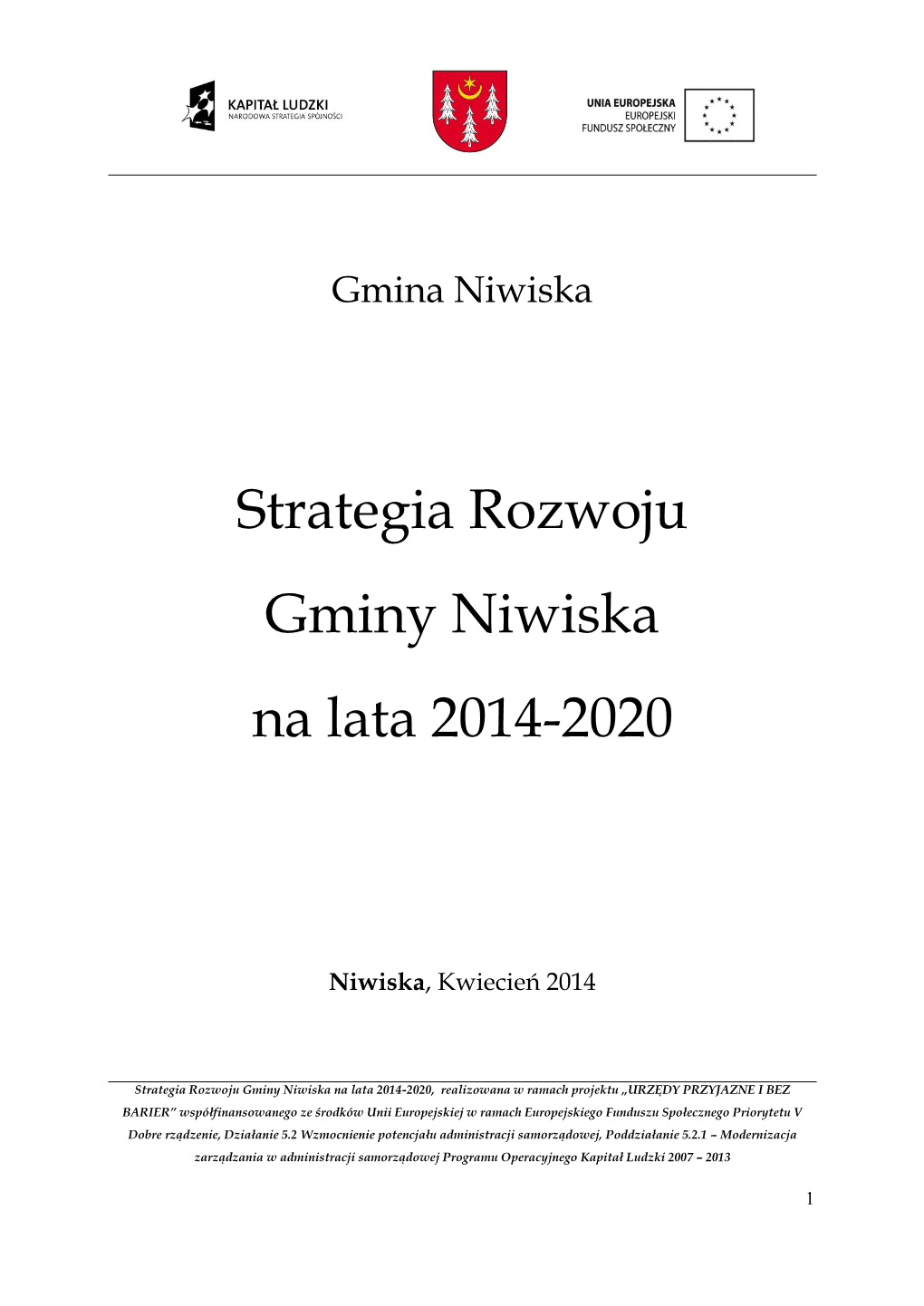 Strategia Rozwoju Gminy Niwiska Na Lata 2014-2020