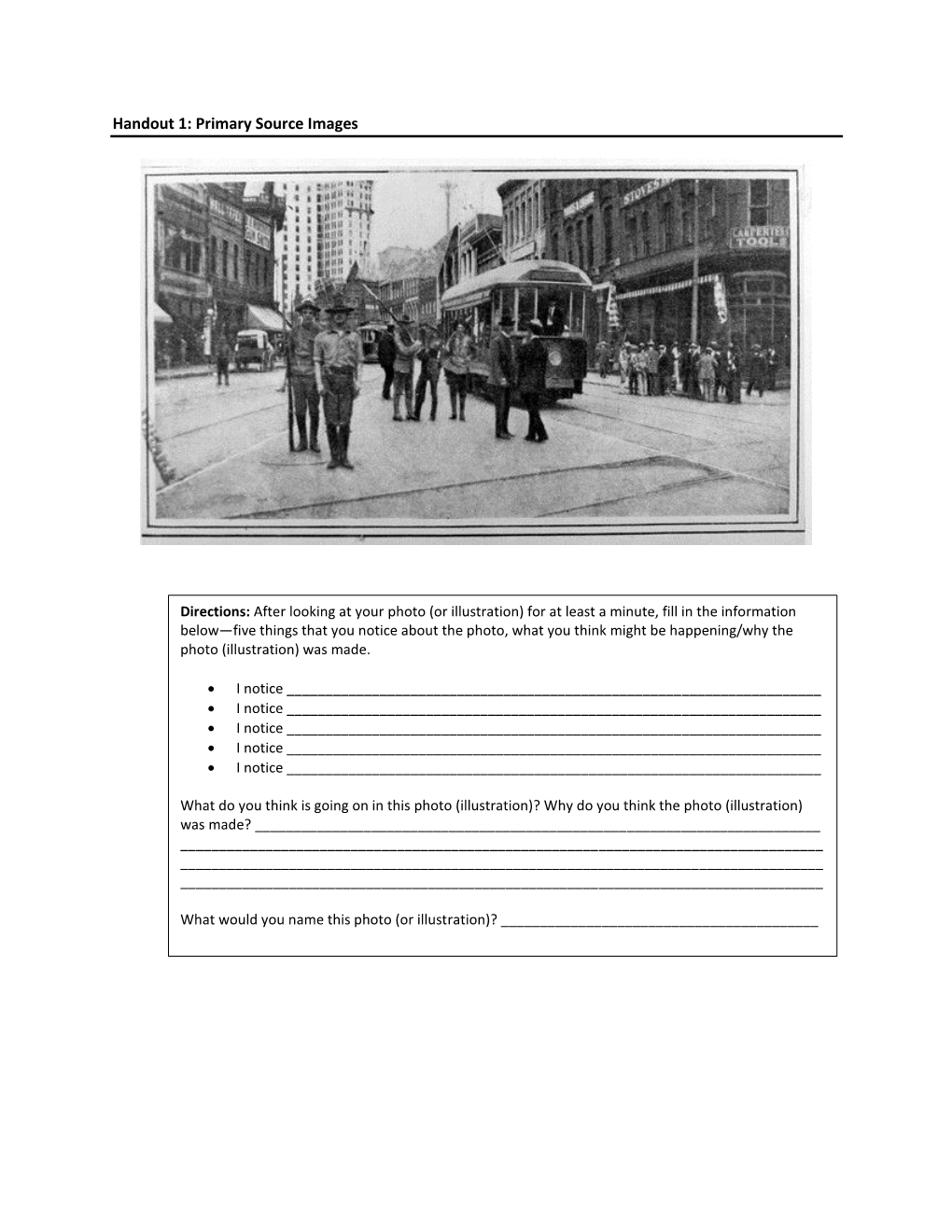 Handout 1: Primary Source Images