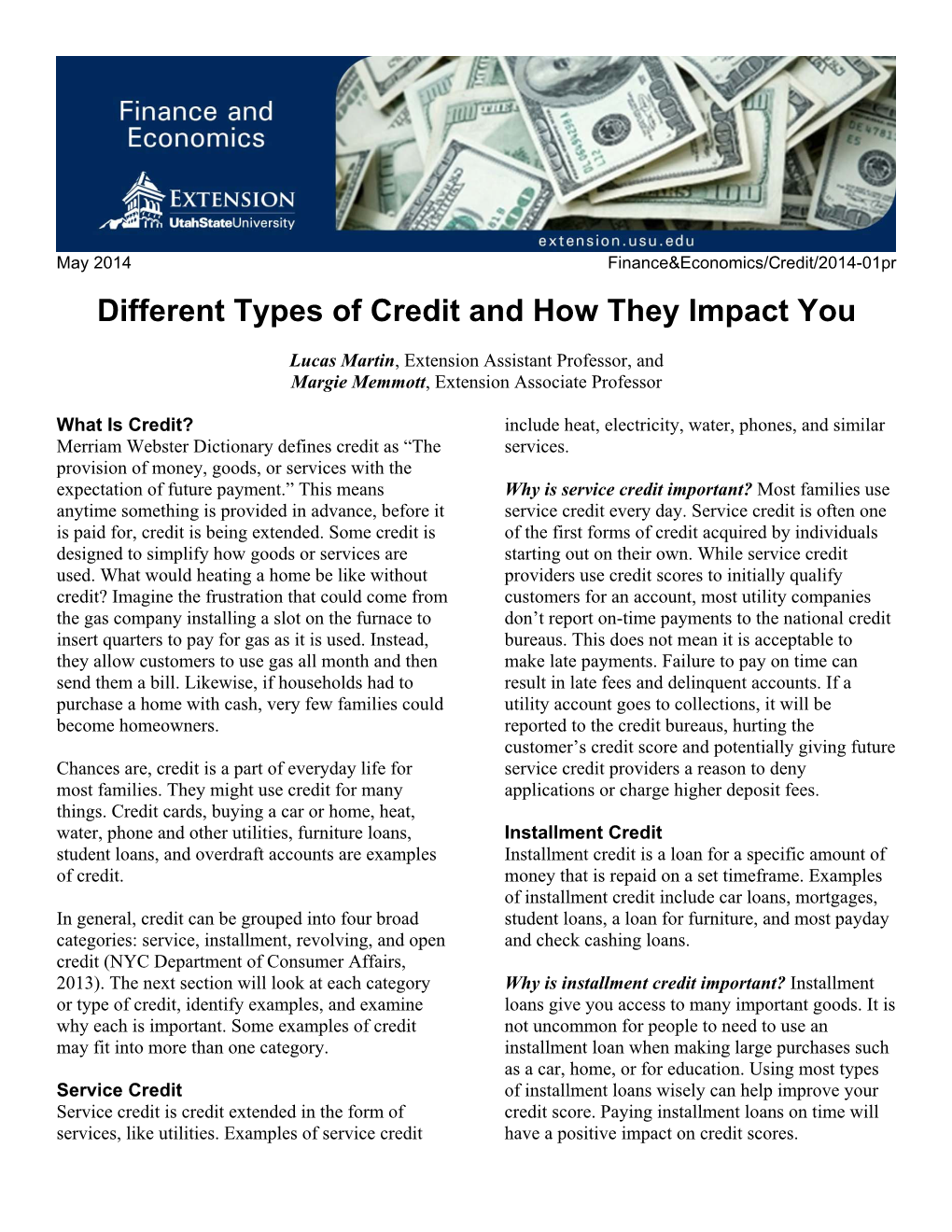 Different Types of Credit and How They Impact You