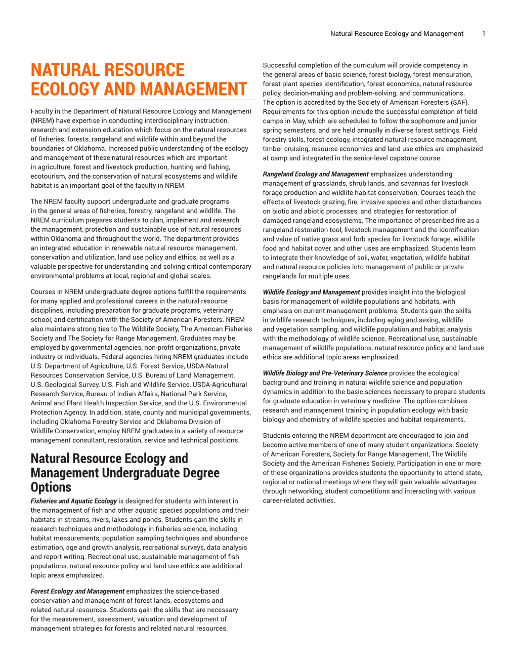 Natural Resource Ecology and Management 1