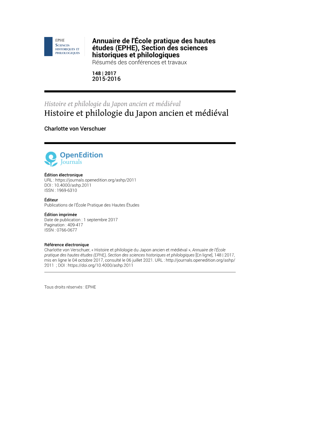 Histoire Et Philologie Du Japon Ancien Et Médiéval Histoire Et Philologie Du Japon Ancien Et Médiéval
