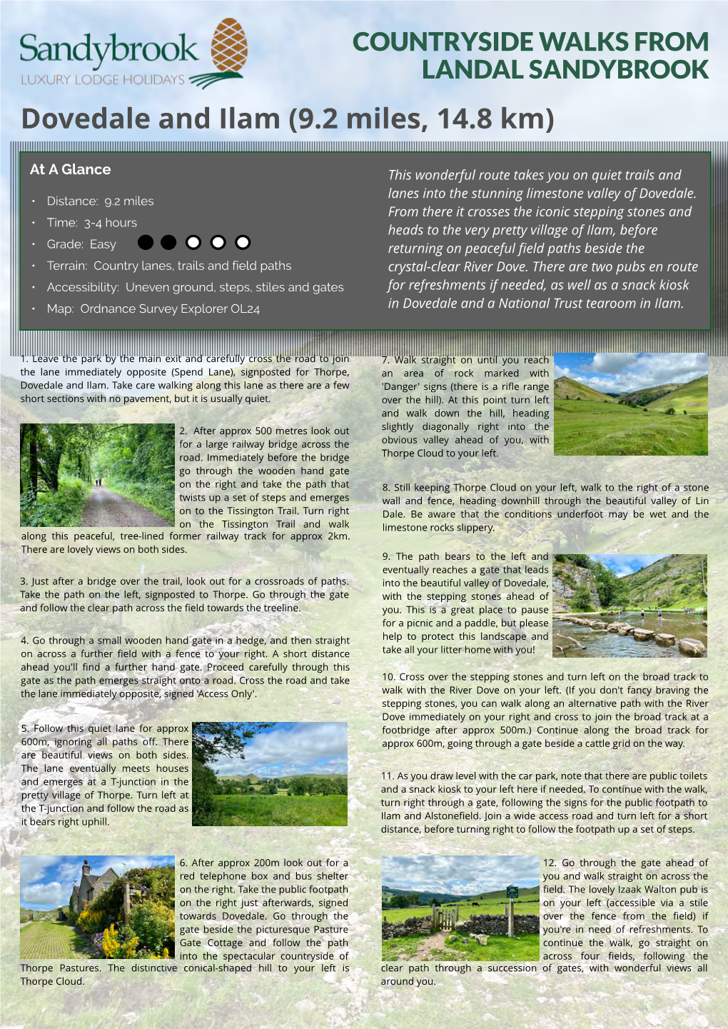 Dovedale and Ilam (9.2 Miles, 14.8 Km)