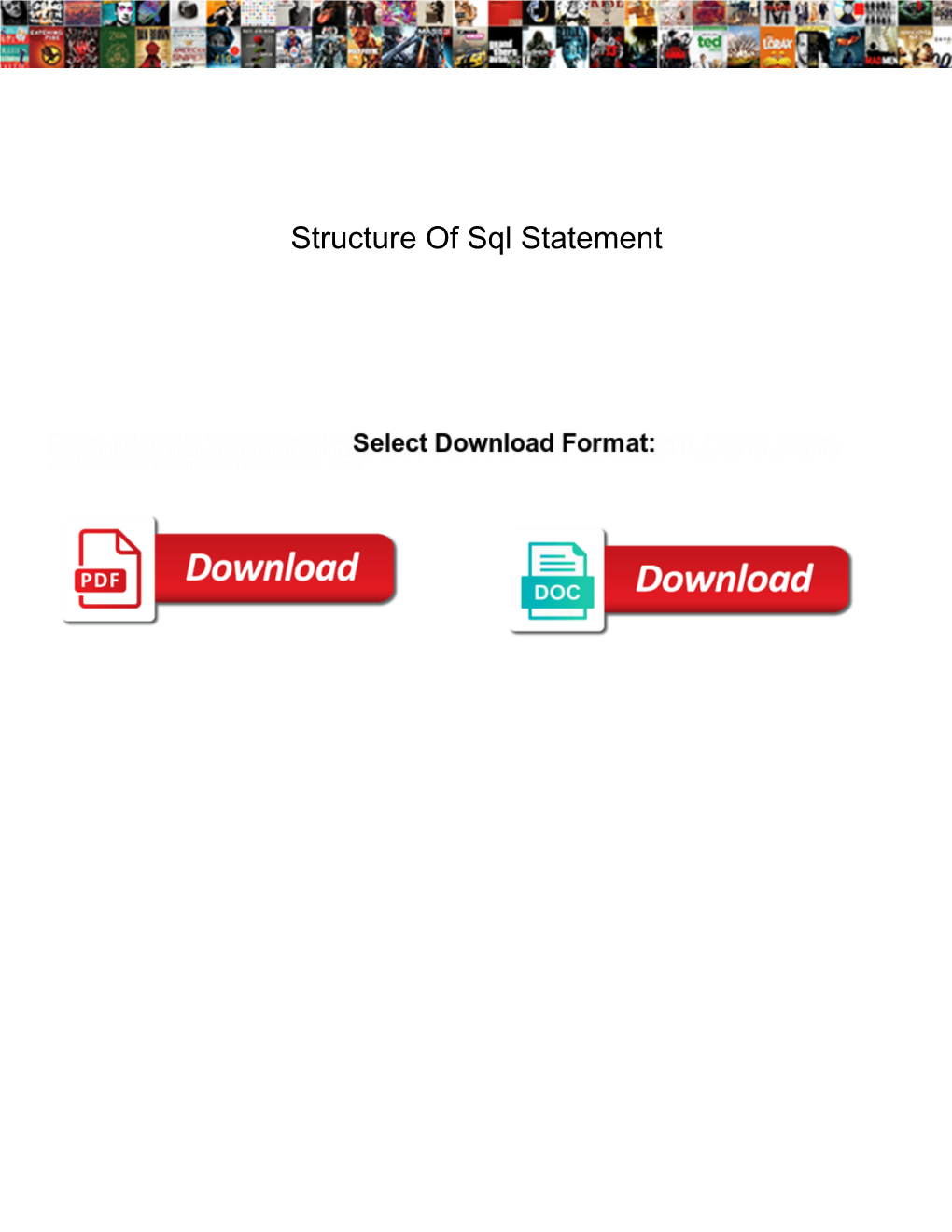 Structure of Sql Statement