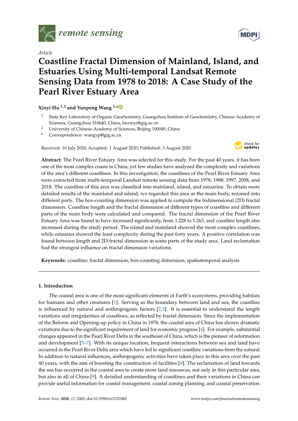 A Case Study of the Pearl River Estuary Area