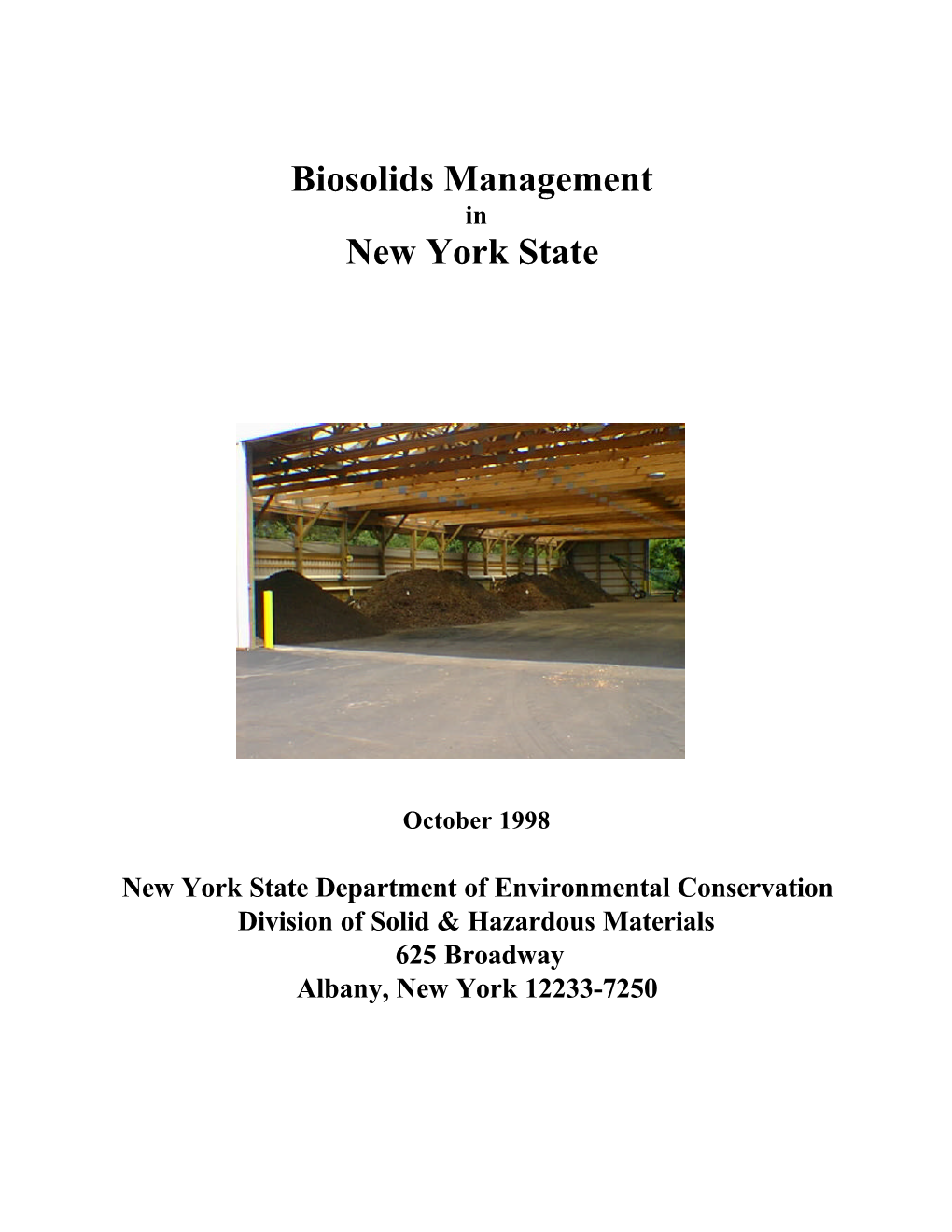 Biosolids Management New York State