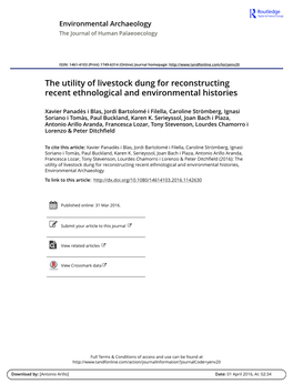 The Utility of Livestock Dung for Reconstructing Recent Ethnological and Environmental Histories
