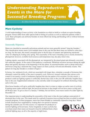 Understanding Reproductive Events in the Mare for Successful Breeding Programs