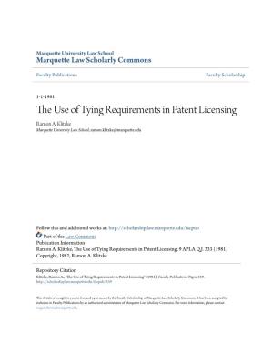 The Use of Tying Requirements in Patent Licensing