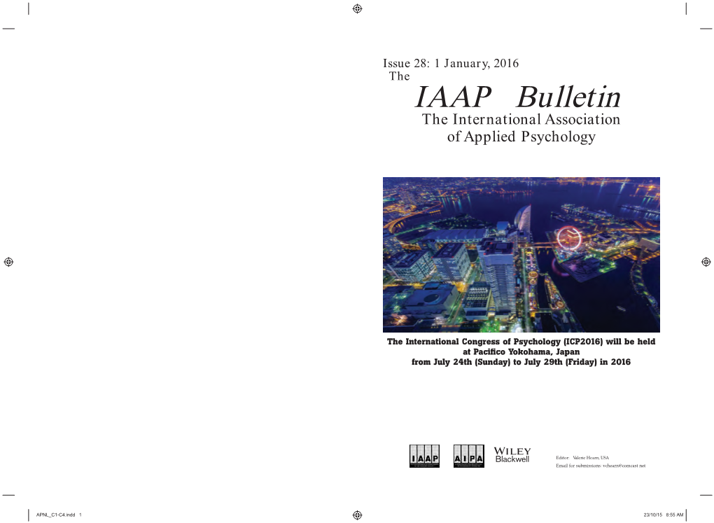 IAAP Bulletin the International Association of Applied Psychology