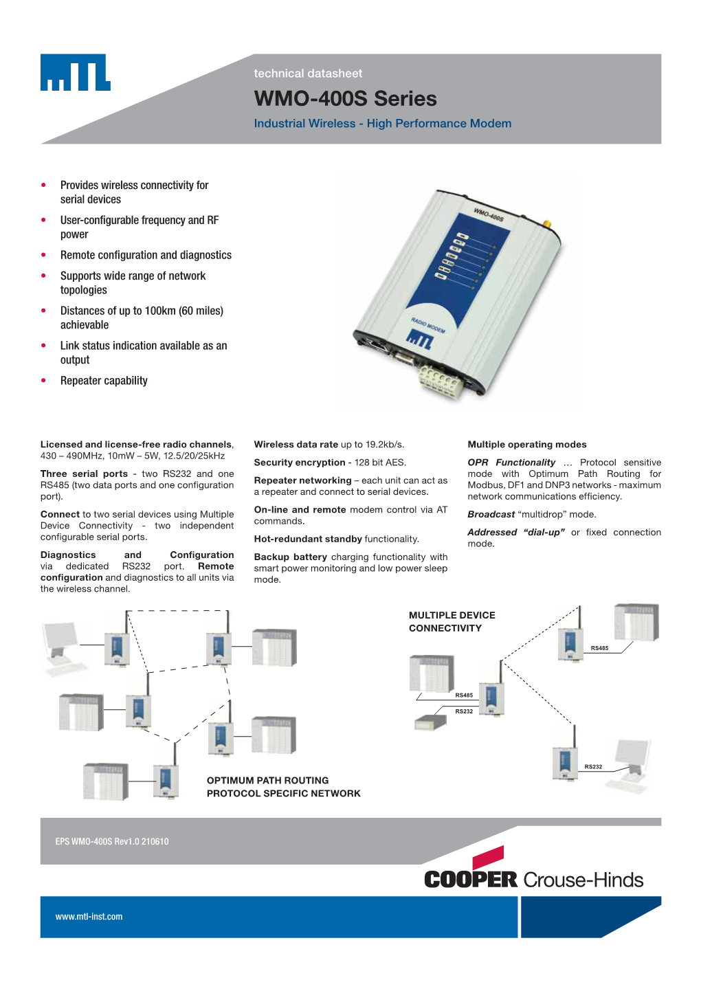 WMO-400S Series Industrial Wireless - High Performance Modem