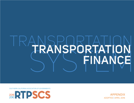 2016 RTP/SCS Transportation Finance Appendix, Adopted April