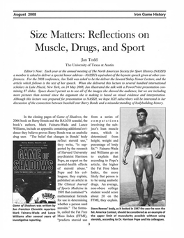 Reflections on Muscle, Drugs, and Sport