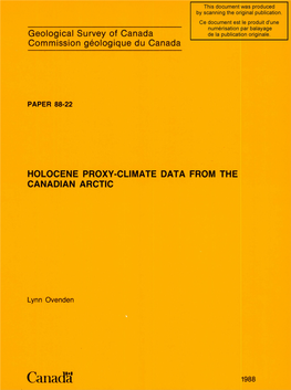 Holocene Proxy-Climate Data from the Canadian Arctic