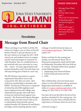 Message from Board Chair