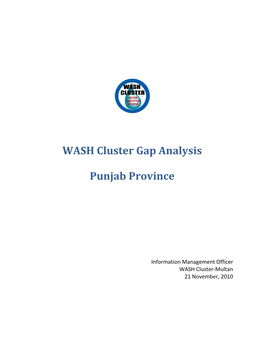 WASH Cluster Gap Analysis Punjab Province