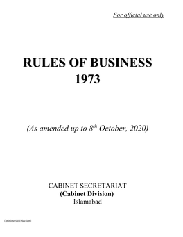 Rules of Business 1973
