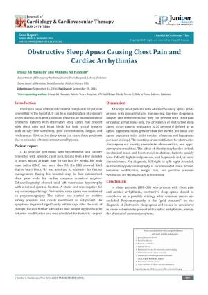 Obstructive Sleep Apnea Causing Chest Pain and Cardiac Arrhythmias