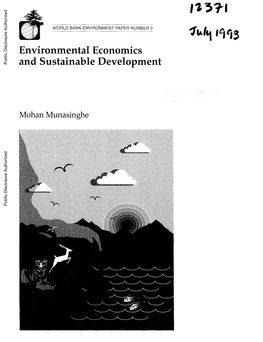 Environmental Economics and Sustainable Development