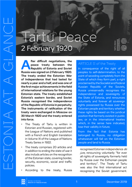 Tartu Peace 2 February 1920
