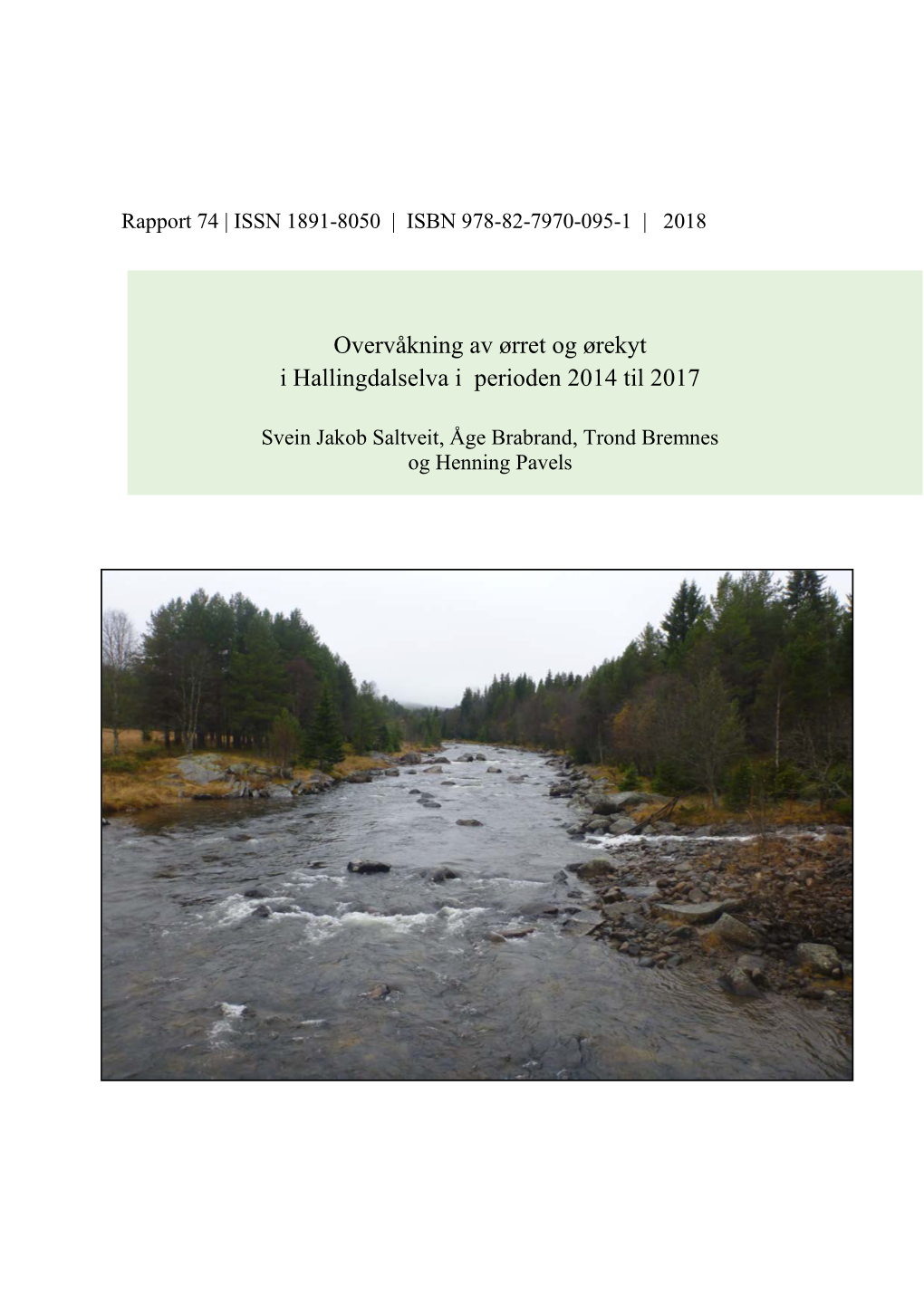 Overvåkning Av Ørret Og Ørekyt I Hallingdalselva I Perioden 2014 Til 2017