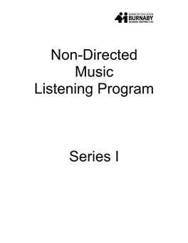 Listening Program Script I