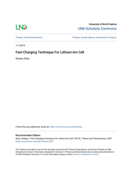 Fast Charging Technique for Lithium-Ion Cell