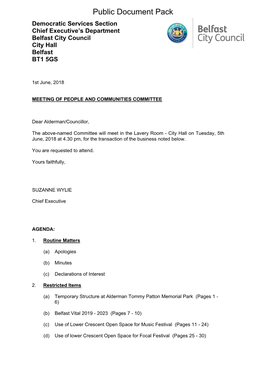 (Public Pack)Agenda Document for People and Communities Committee, 05/06/2018 16:30