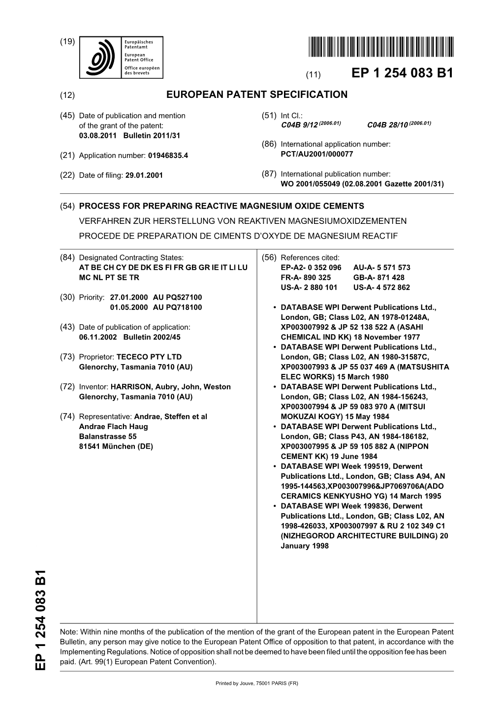 Process for Preparing Reactive Magnesium Oxide