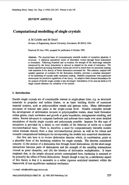 Computational Modelling of Single Crystals