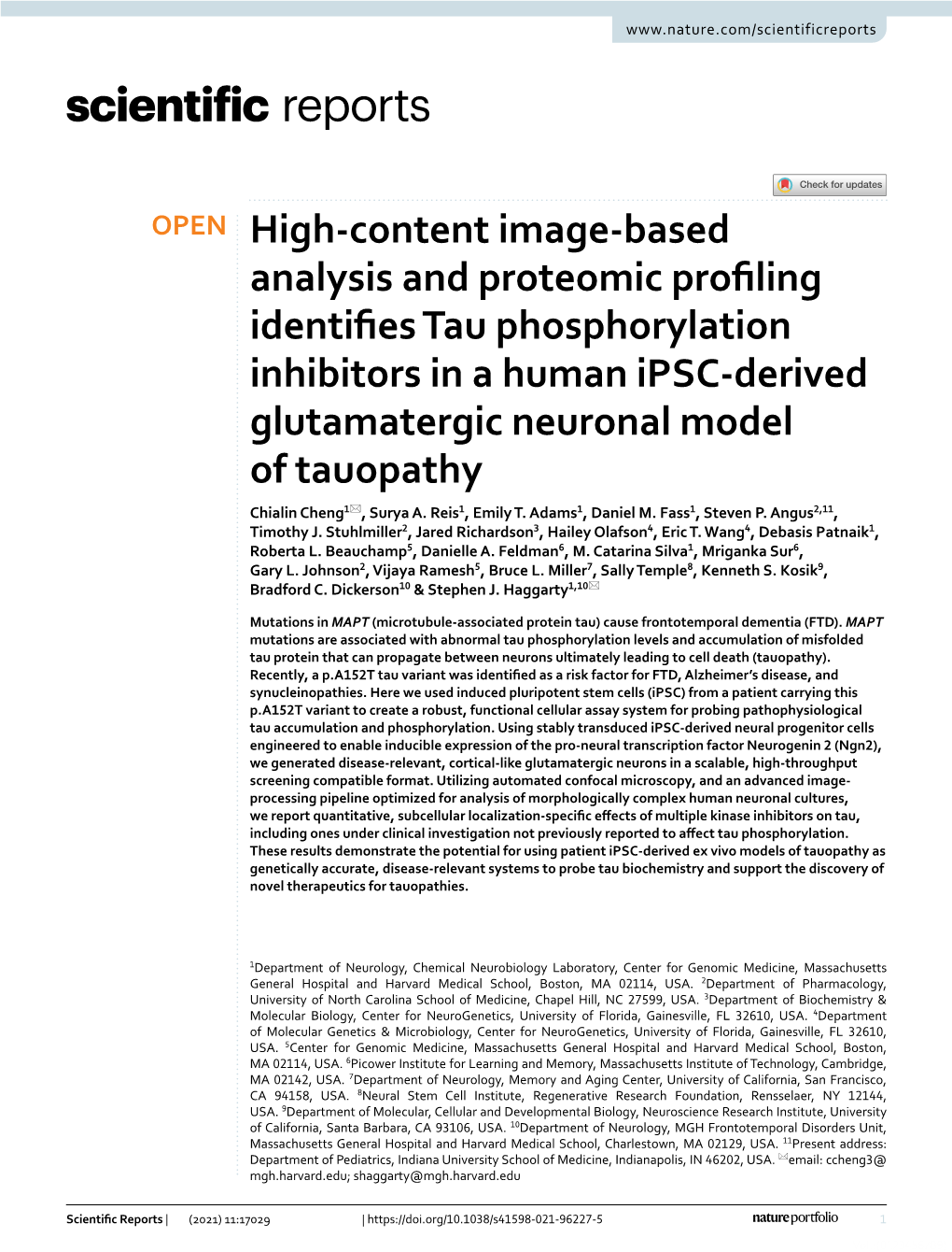 High-Content Image-Based Analysis and Proteomic Profiling Identifies