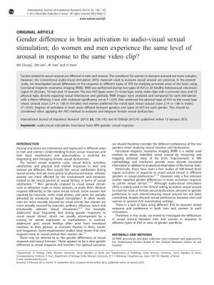 Gender Difference in Brain Activation to Audio-Visual Sexual Stimulation; Do Women and Men Experience the Same Level of Arousal in Response to the Same Video Clip?