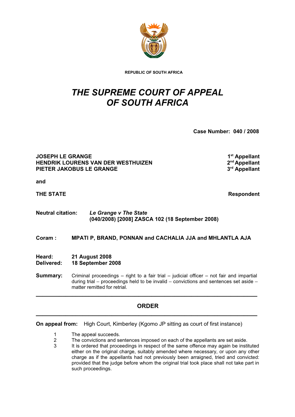 The Supreme Court of Appeal s3