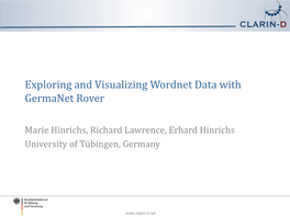Exploring and Visualizing Wordnet Data with Germanet Rover