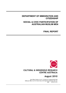 Social and Civic Participation of Australian Muslim Men