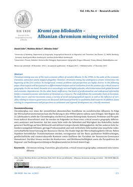 Kromi Çan Bllokadën – Albanian Chromium Mining Revisited