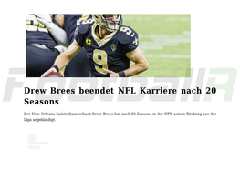 Drew Brees Beendet NFL Karriere Nach 20 Seasons