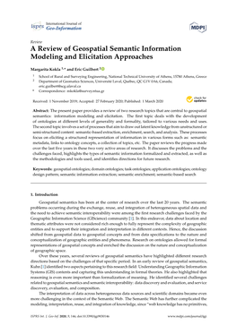 A Review of Geospatial Semantic Information Modeling and Elicitation Approaches