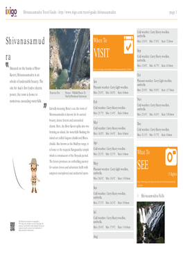 Shivanasamudra Travel Guide - Page 1