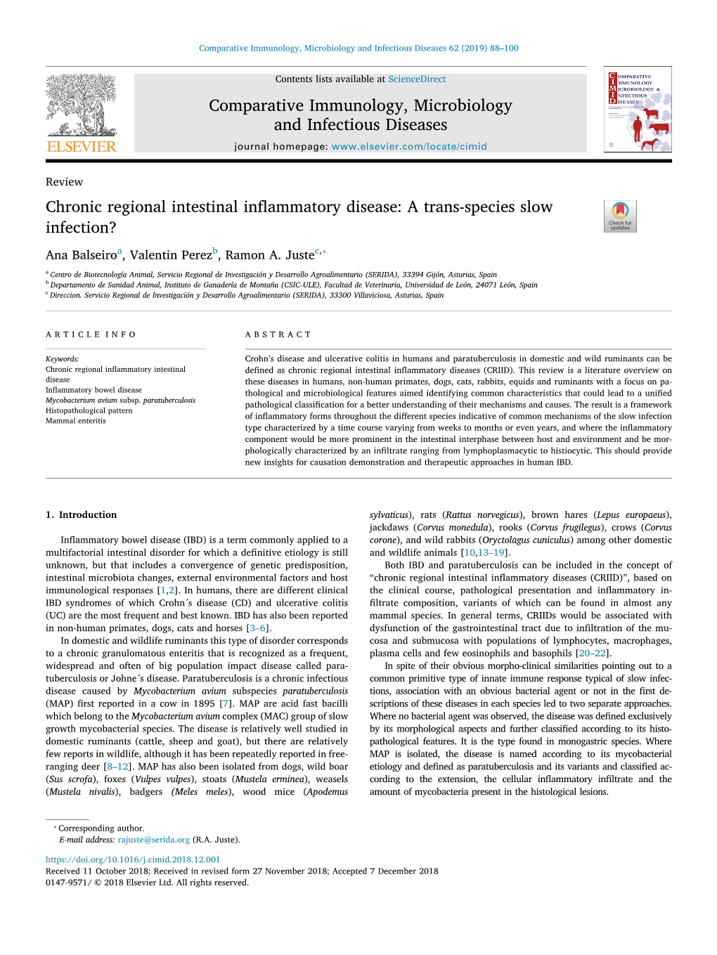 Comparative Immunology, Microbiology and Infectious Diseases 62 (2019) 88–100