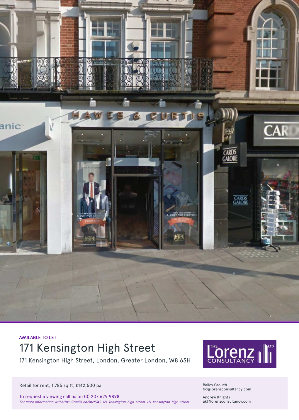 171 Kensington High Street 171 Kensington High Street, London, Greater London, W8 6SH