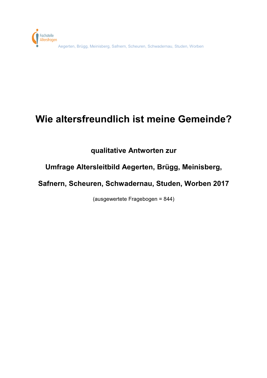 Wie Altersfreundlich Ist Meine Gemeinde?