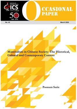 Materialism in Chinese Society: the Historical, Cultural and Contemporary Context