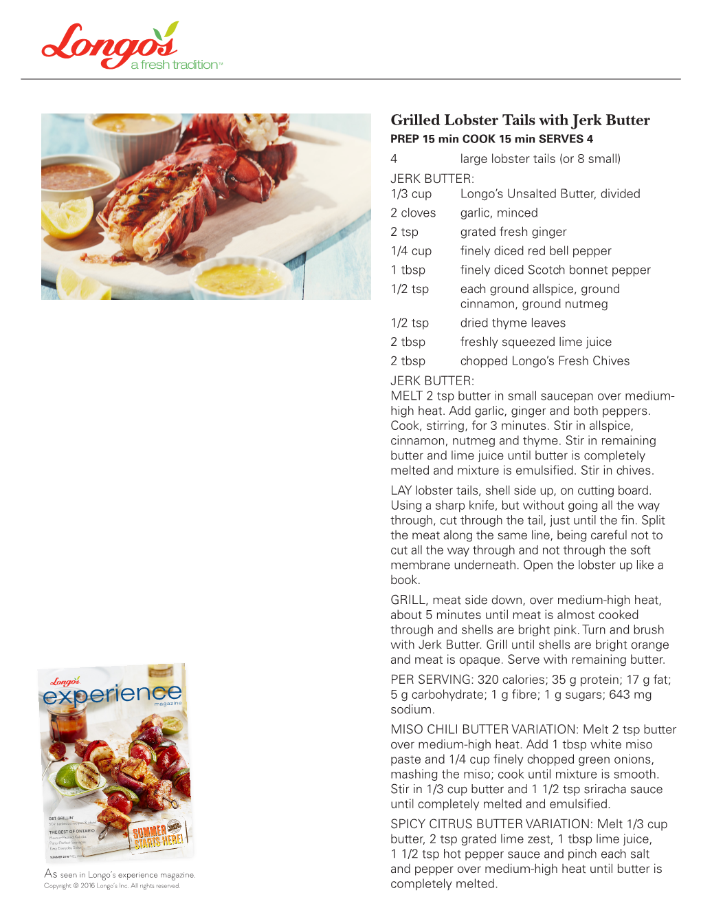 Grilled Lobster Tails with Jerk Butter