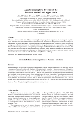 Aquatic Macrophyte Diversity of the Pantanal Wetland and Upper Basin