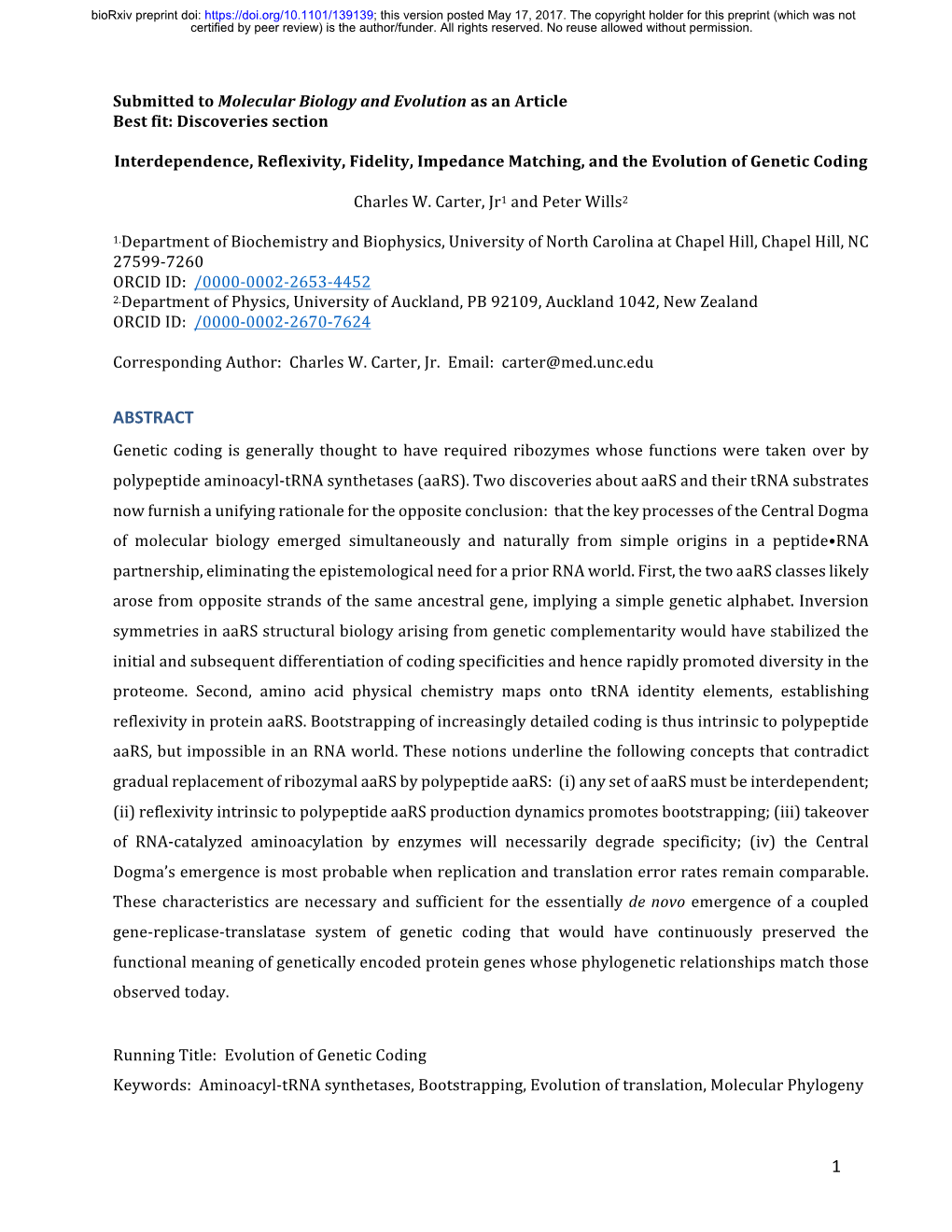 Interdependence, Reflexivity, Fidelity, Impedance Matching, and the Evolution of Genetic Coding