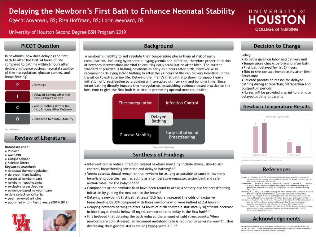 Delaying the Newborn's First Bath to Enhance Neonatal Stability