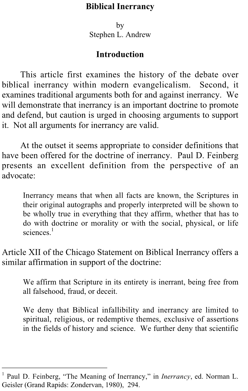 Biblical Inerrancy