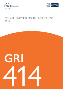 Gri 414: Supplier Social Assessment 2016